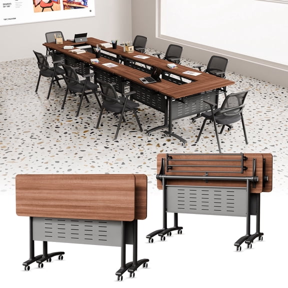 Narrow Conference Tables,Conference Room Tables with Wheels,Small Folding Conference Table for Office Training Meeting Seminar Classroom Home
