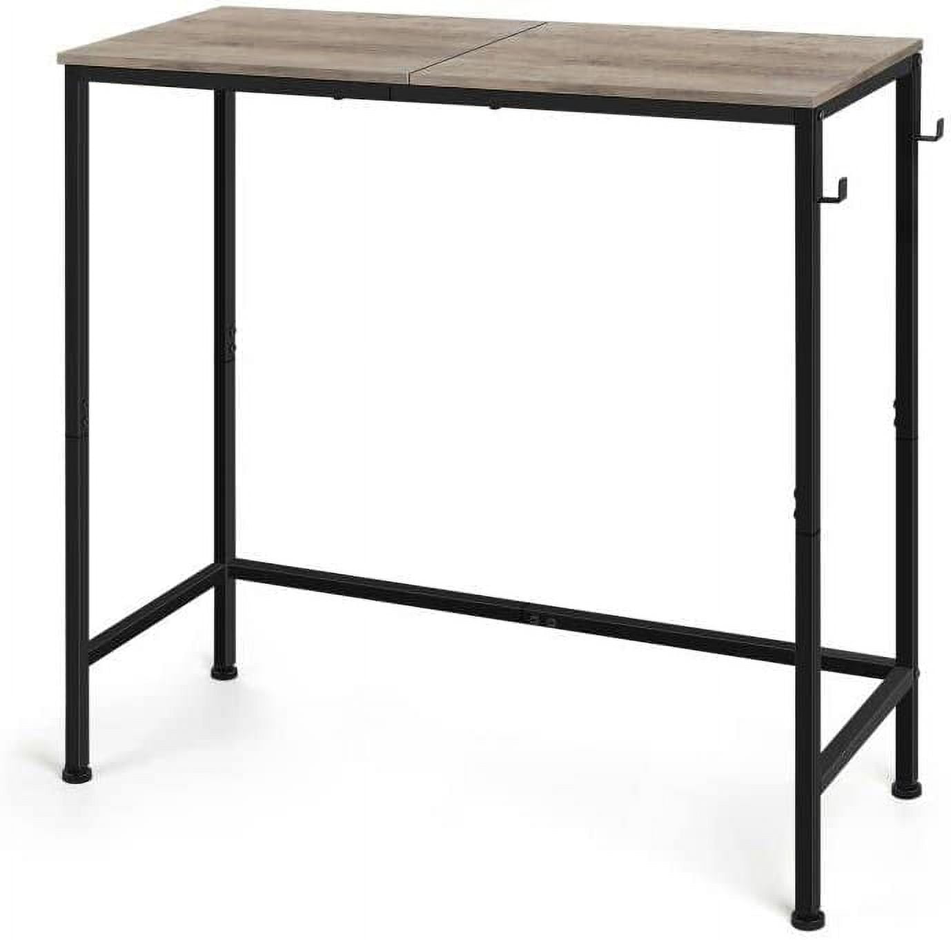 Narrow Console Entryway Table with Hooks, Gray - Walmart.com
