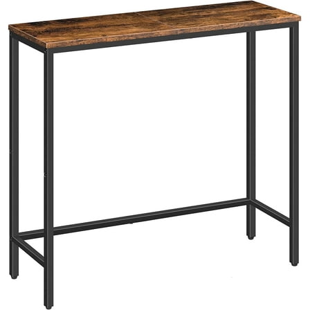 Narrow Console Table, 33.9" Entryway Table Sofa Table or Hallway Table for Living Room, Rustic Brown and Black