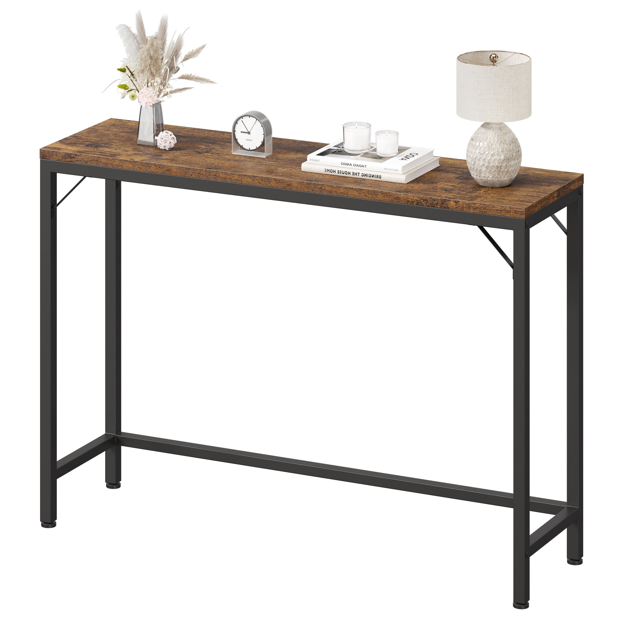 Narrow Console Table, 39.4" Sofa Table, Behind Couch Table for Living Room,Industrial Hallway