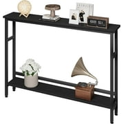 Narrow Console Table, 5.9 Slim Entryway Table, 2 Tier Console Tables for Entryway, Industrial Skinny Sofa Table with Adjustable Shelf, Behind Couch Table for Living Room, Hallway, Foye