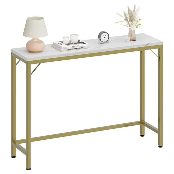 Narrow Console Table, Sofa Table, 39.4" Behind Couch Table Hallway Table for Entryway Living Room, Gold