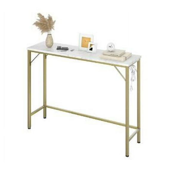 Narrow Console Table, Sofa Table with Outlets, Behind Couch Table for Living Room, Hallway Table for Entryway