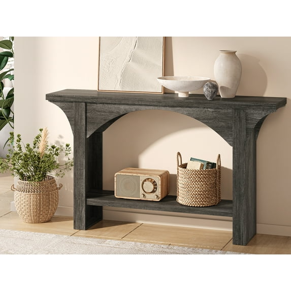 Tarnorci Narrow Console Table with Storage,Farmhouse Entryway Table for Foyer, Hallway, Living Room & Behind Sofa – Sturdy, Waterproof