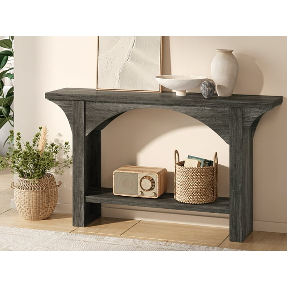 Tarnorci Narrow Console Table with Storage,Farmhouse Entryway Table for Foyer, Hallway, Living Room & Behind Sofa – Sturdy, Waterproof