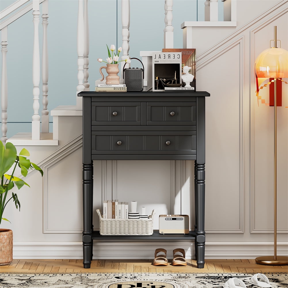 Narrow Console Table with Storage, Rectangular Entryway Table With 3 ...