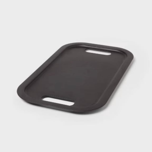 Narrow Decorative Plastic Lid Black - Storage Bin, Cut-Out Handles, 13" Cube System Compatible