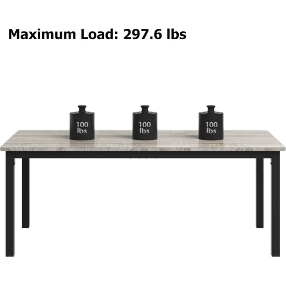 Narrow Dining Table for 6 to 8 People 71 Inch Long Wooden Dining Table Kitchen Tables with Sturdy Metal Frame Rustic Finish Seats 6 Rectangular Counter for Dinner Kitchen