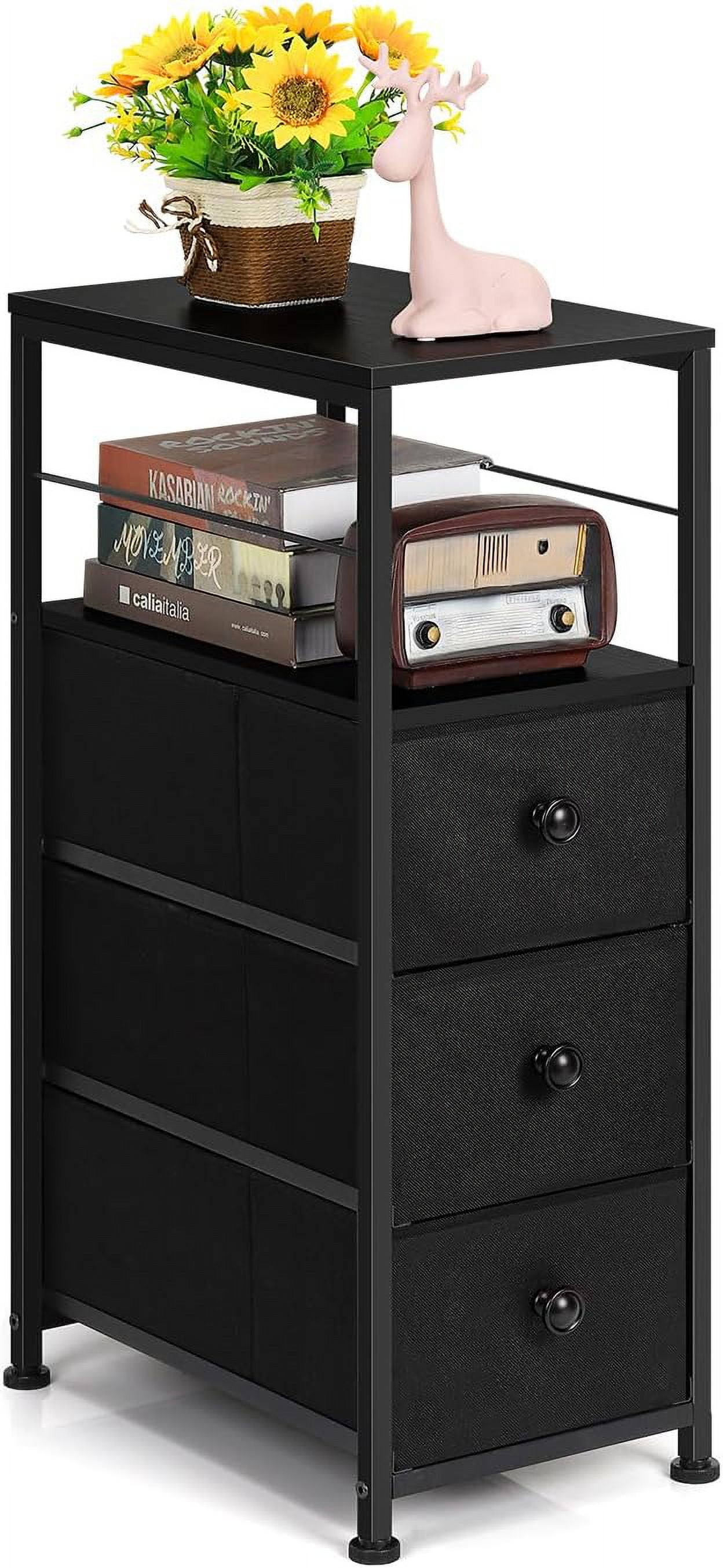 Narrow Dresser for Bathroom, Slim Dresser Storage Cabinet, Chest of 3 ...