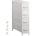 Narrow Dresser Storage Tower with 4 Drawers, Slim Dresser Chest of