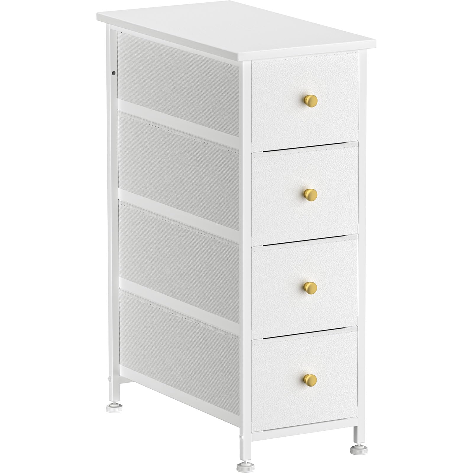 Narrow Dresser Storage Tower with 4 Drawers, Slim Dresser Chest of