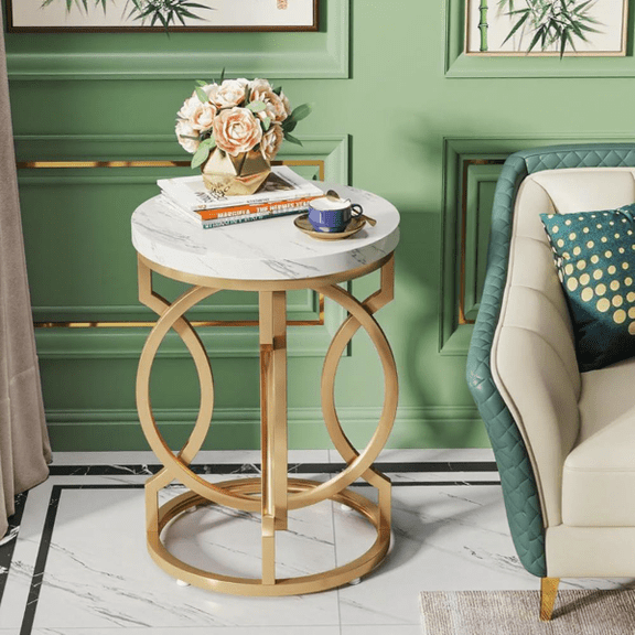 Narrow End Table, MDF Construction, Cross Fishtail Design for Living Room/Bedroom/Office as Side Table/Nightstand