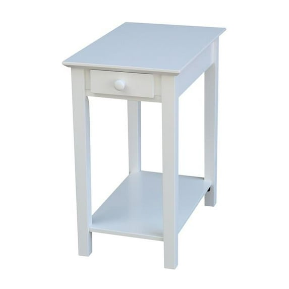 Narrow End Table, White