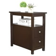 thumbnail image 1 of Narrow End Table with 2 Drawers Sofa Side Table & Open Storage Shelf for Office Living Room Bedroom Bedside, Espresso, 1 of 9