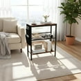 thumbnail image 1 of Narrow End Table with Storage - Rustic Brown Finish - Small Space Solution, 1 of 8