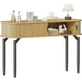 thumbnail image 1 of Narrow Entryway Console Table, 47" Sofa Table Behind Couch with 2 Drawers and Open Storage, Hallway Accent Tables for Living Room, Oak, 1 of 7