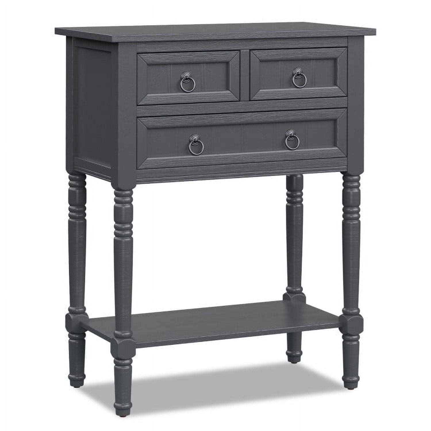 Narrow Entryway Console Table with 3 Storage Drawers and Open Bottom ...