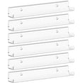 thumbnail image 1 of Narrow Floating Shelves for Vinyl Record 6 Pack, 12" Clear Wall Shelves for Nail Polish/Book/Picture/Makeup, Acrylic Wall Display Shelf Organizer for Bedroom, Living Room, Bathroom Decor, 1 of 8