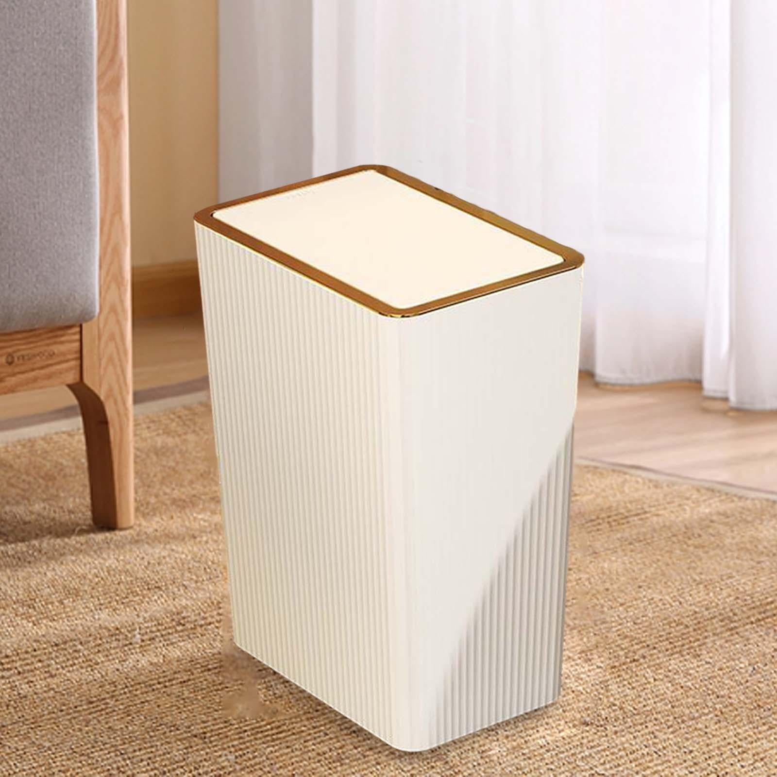 Narrow Garbage Can Kitchen Wastebasket with Press Type Lid Trash Can