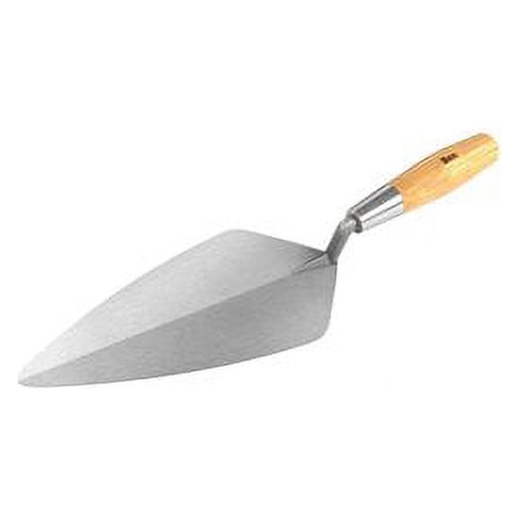 Narrow London Pro Carbon Steel Brick Trowel - 9 1/2" With Wood Handle