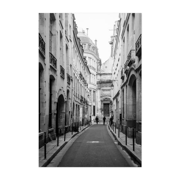 Narrow Marais B&W - Paris Île-de-France France Photography Unframed Wall Art Print 5 x 7 inches