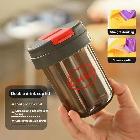 Narrow Mouth Water Bottle,New Plastic Cups Ton Ton Cup High Color Plastic Water Cup Coffee Student Couples High Value Cups Flower Tea Cups Portable And Small Gift Plastic Cups Red (300ML)