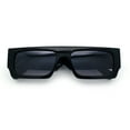 thumbnail image 1 of Narrow Rectangle Flat Top Horn Rim Thick Temple Plastic Sunglasses Black - Smoke, 1 of 8
