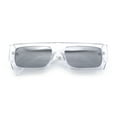thumbnail image 1 of Narrow Rectangle Flat Top Horn Rim Thick Temple Plastic Sunglasses Clear - Silver Mirror, 1 of 8