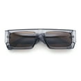 thumbnail image 1 of Narrow Rectangle Flat Top Horn Rim Thick Temple Plastic Sunglasses Slate - Brown, 1 of 8