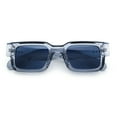 thumbnail image 1 of Narrow Rectangle Horn Rim Gentlmanly Thick Beveled Plastic Sunglasses Blue Slate - Black, 1 of 8