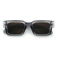thumbnail image 1 of Narrow Rectangle Horn Rim Gentlmanly Thick Beveled Plastic Sunglasses Slate - Brown, 1 of 8