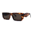 thumbnail image 1 of Narrow Rectangle Mod Square Geometric Diamond Cut Arm Sunglasses Tortoise Brown, 1 of 4