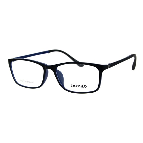Narrow Rectangular Thin Plastic Optical Quality Eyeglasses Frame Black Blue