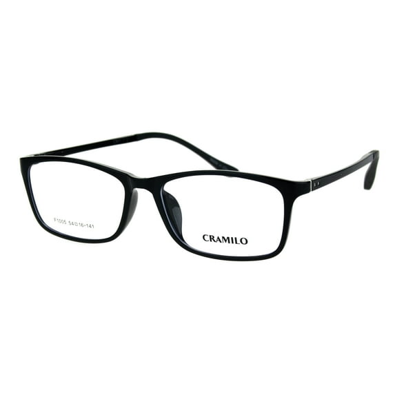 Narrow Rectangular Thin Plastic Optical Quality Eyeglasses Frame Shiny Black
