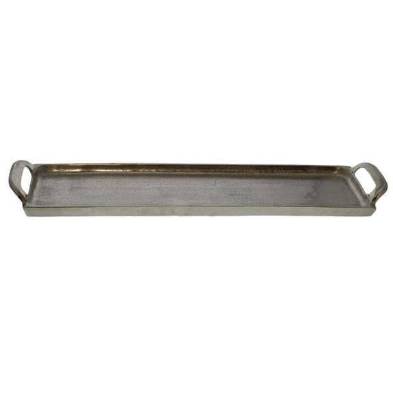 Narrow Rectangular Tray, Silver