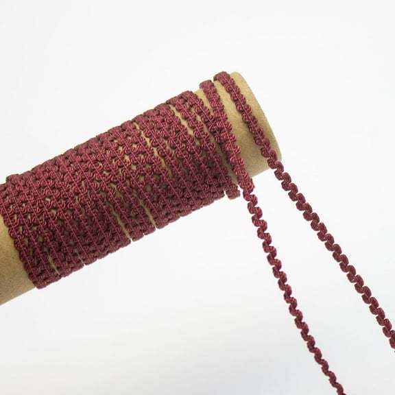 Narrow Rick Rack Trim 25 Yards Lace Wave Ribbon 3mm RIC Rac Edge Dark Red Christmas Zig Zag Wave Bending Fringe Lace Trimmings S Shaped Woven Fabric