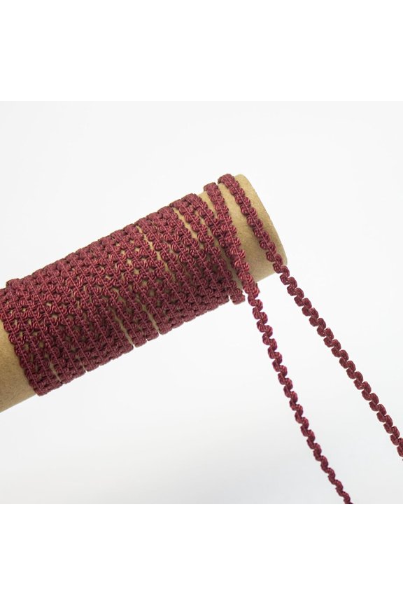 Narrow Rick Rack Trim 25 Yards Lace Wave Ribbon 3mm RIC Rac Edge Dark Red Christmas Zig Zag Wave Bending Fringe Lace Trimmings S Shaped Woven Fabric for DIY Wedding Scrapbooking for DIY