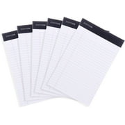 Mintra Office Legal Pads - BASIC WHITE 6pk, 5in x 8in, NARROW RULED