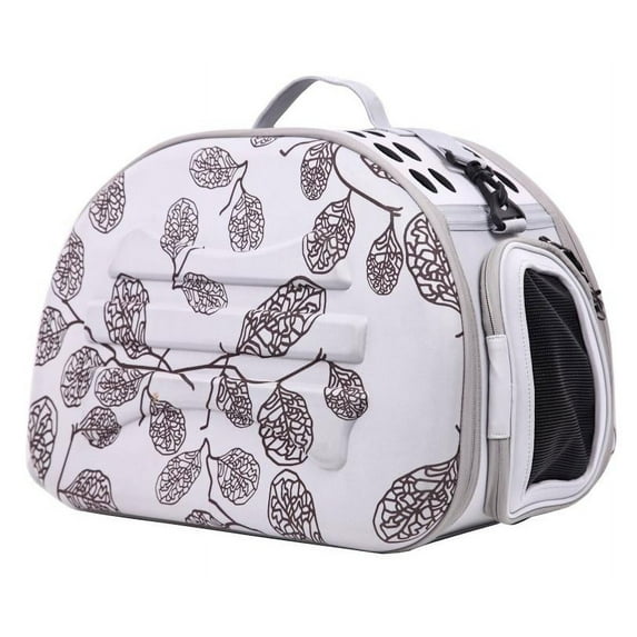 Pet Life B52LGYMD Narrow Shelled Lightweight Collapsible Military Grade Transportable Designer Pet Carrier, Gray - Medium