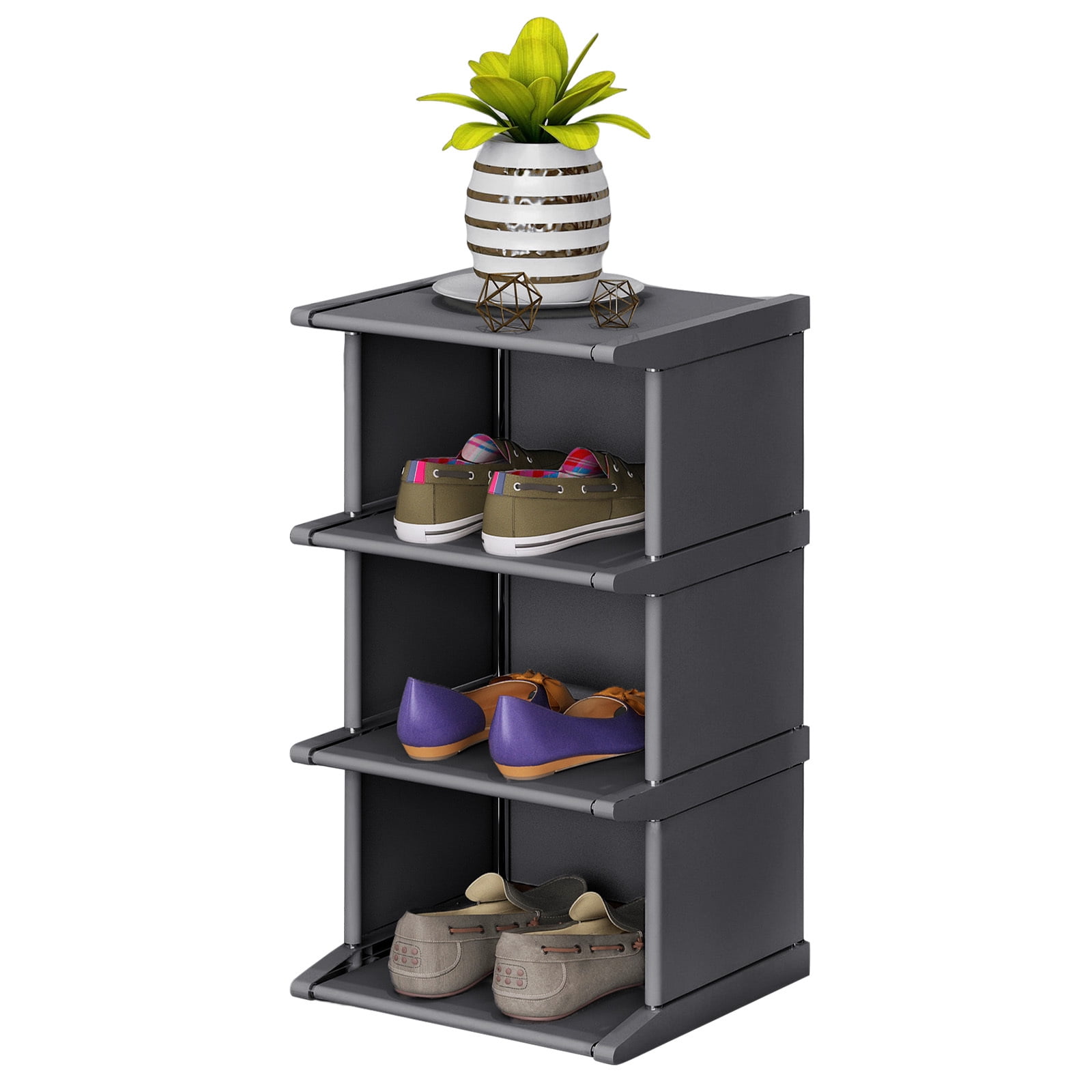 Shoe Level Rack Narrow Shoe Rack 6 Tiers Tall Vertical Shoe Storage Organizer Home ...