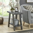 thumbnail image 1 of Narrow Side End Table with Storage Shelf, Wood Nightstand Sofa Table for Living Room, Bedroom, Gray, 1 of 6
