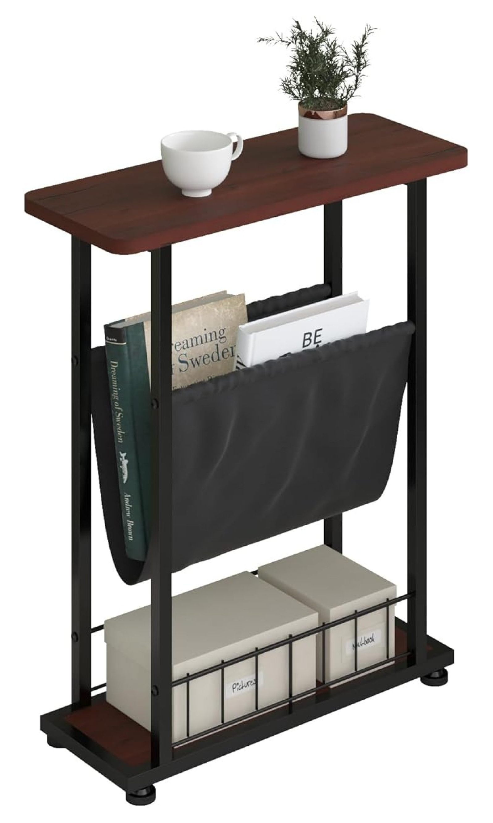 Narrow Side Table, 3 Tier Small Side Table for Small Spaces, Morden ...