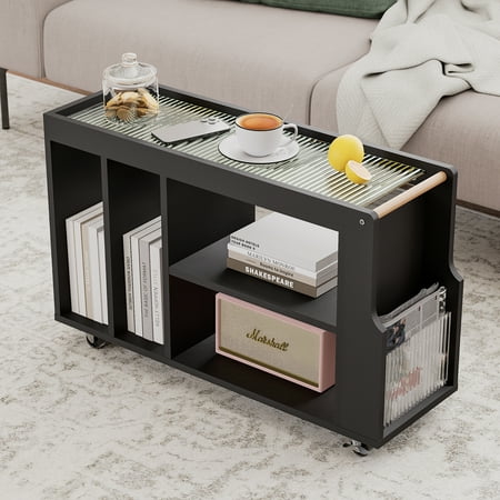 MEISSALIVVE Slim Side Table with Wheels,