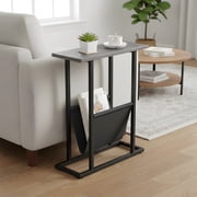 Narrow Side Table with Storage - Rustic Accent Table for Small Spaces