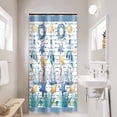 thumbnail image 1 of Narrow Size 36x72 RV Shower Curtain Set with Hooks Starfish Shell Bathroom Curtain Navy Blue Washable Water Repellent Fabric Bath Curtain for Home Bathtubs Decoration, 1 of 4