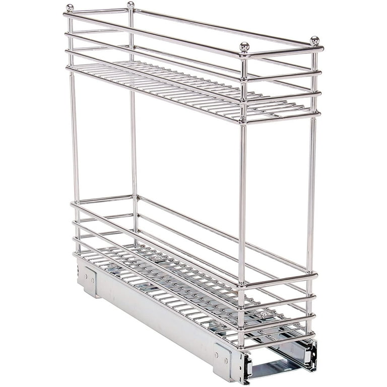 Narrow Two Sliding Cabinet Organizer, Great for Slim Cabinets in