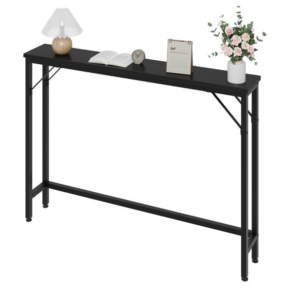 Dragonpad USA Storage MDF board and metal Console Table, Black