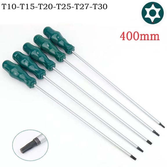 Narrow Spaces 400Mm Torx Screwdriver Lengthened Screwdriver 400Mm Length Ergonomic Handle Design Imported Material Magnetic Tip T30 Fangkenuo