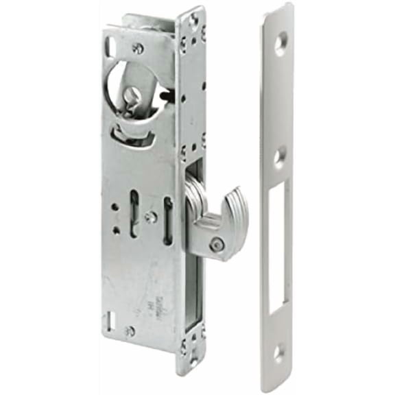 Narrow-Stile 1-1/8 Hook Bolt Lock Body Aftermarket Replacement with Faceplates Fits Aluminum Frame & Sliding Doors, Durable Security Lock for Residential & Commercial Use