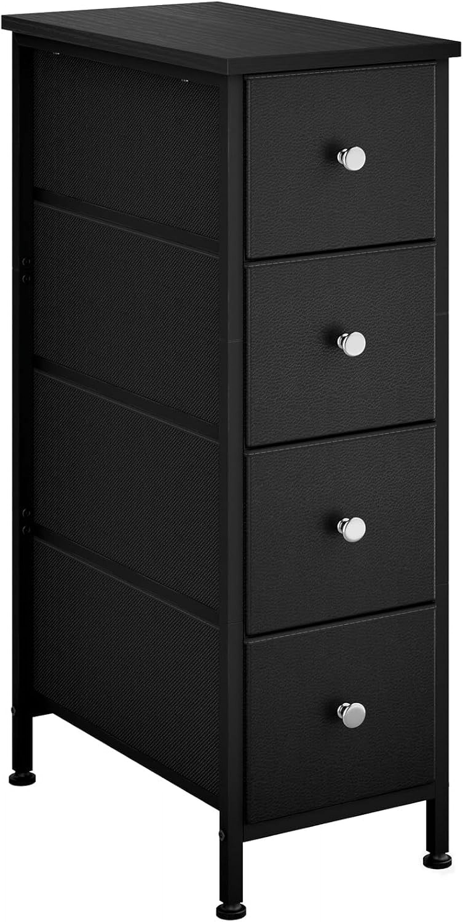 Narrow Storage Cabinet, Dresser with 4 Drawers, Slim Fabric Dresser Storage Tower for Small ...
